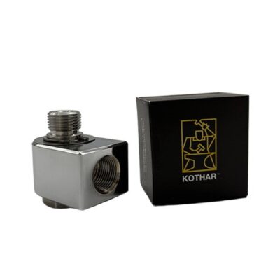 Złącze obrotowe ramieniowe 90 3/8″ AG – 1/4″ IG chromowane